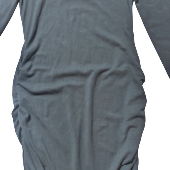 Express L Long Sleeve Black Maxi Dress With Side Ruching Goth Whimsigoth - Picture 3 of 10